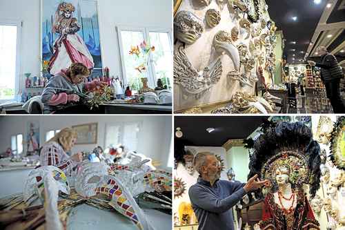Cada año, un taller albanés elabora 20 mil máscaras venecianas