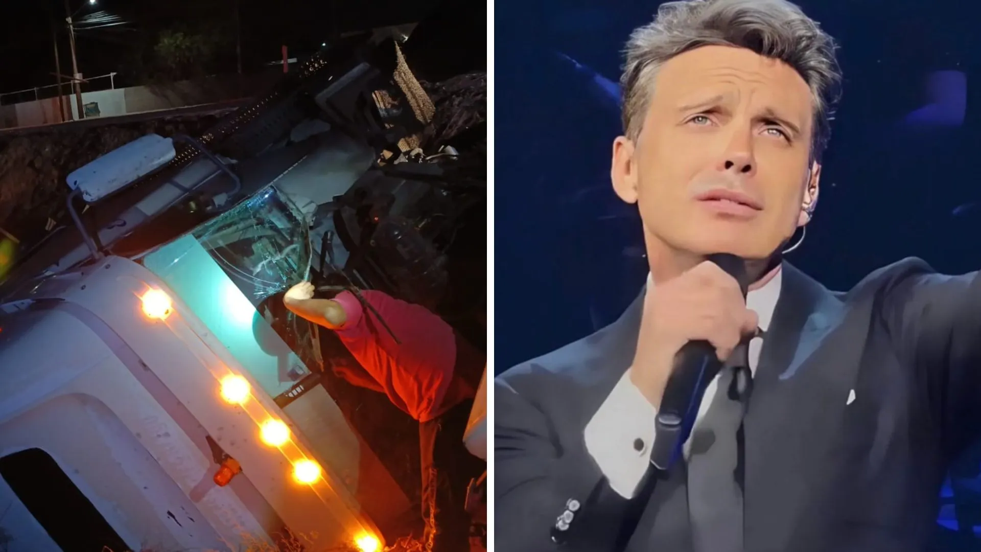 Tractocamión con Escenario de Luis Miguel Sufre Accidente en Mexicali