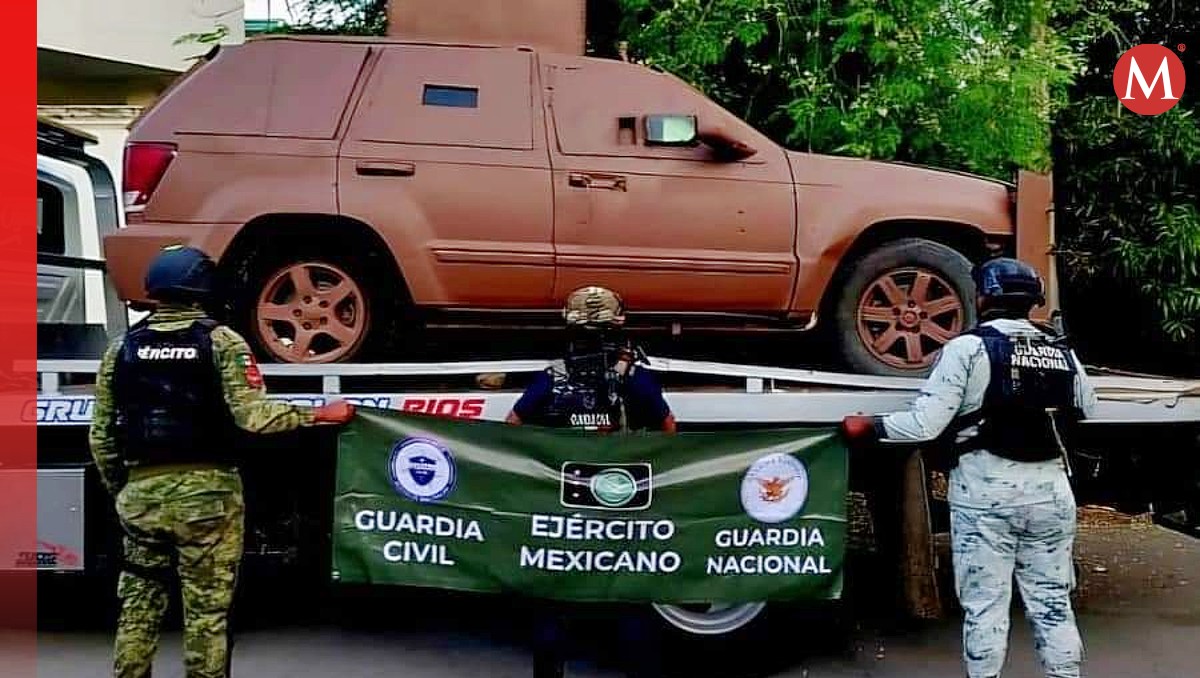 En Michoacán, aseguran vehículo con blindaje tipo «monstruo» y armas