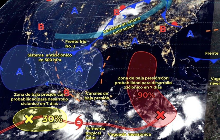 ¡México se tensa! La semana viene con probable doble impacto ciclónico