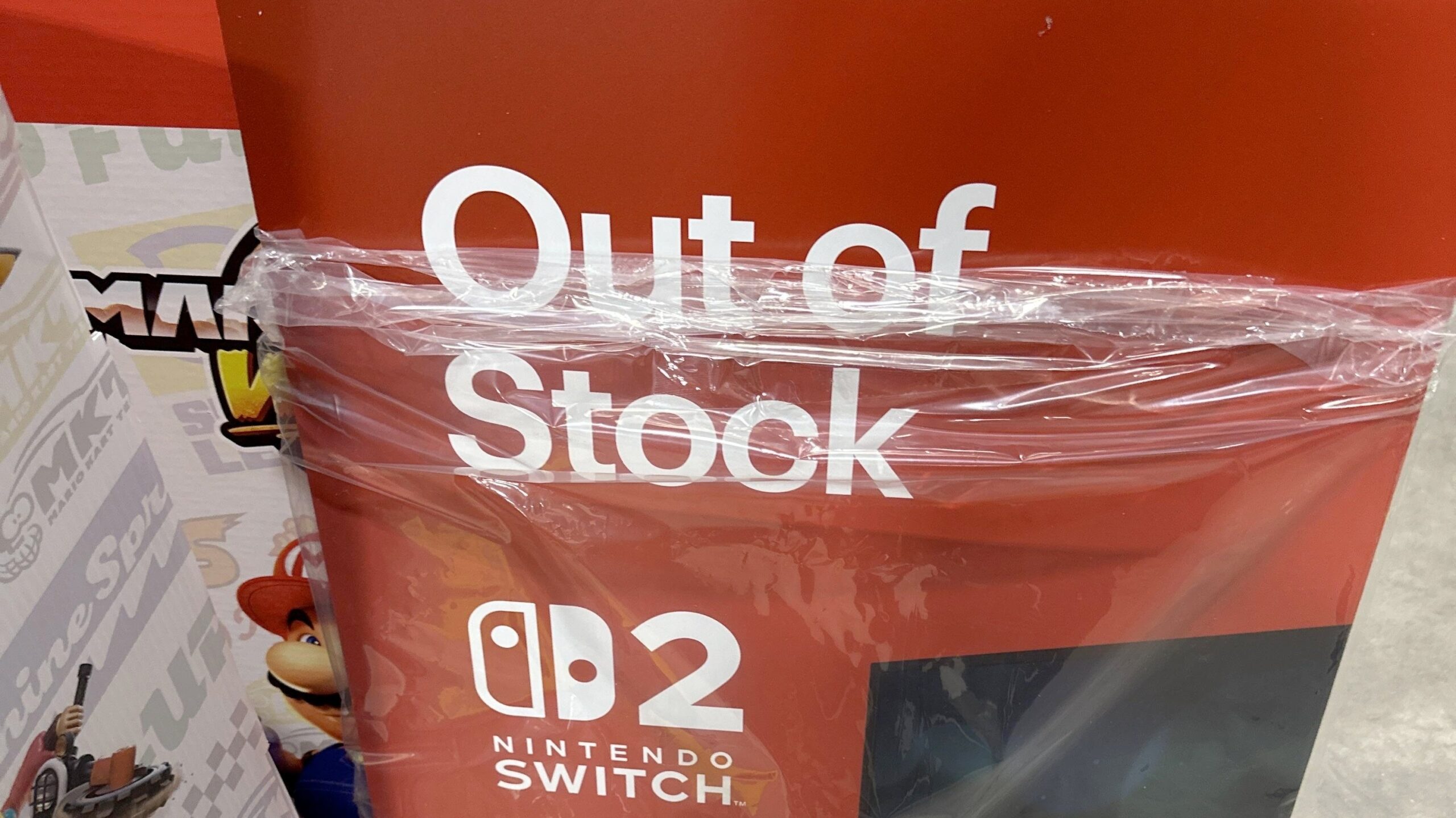 Nintendo está enviando a las tiendas este cartel de «Sin stock» de Switch 2